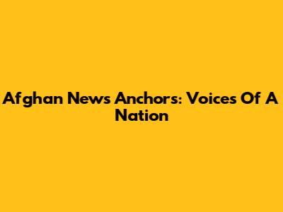 Afghan News Anchors: Voices Of A Nation