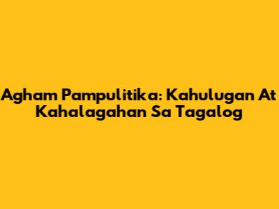 Agham Pampulitika: Kahulugan At Kahalagahan Sa Tagalog