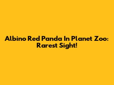 Albino Red Panda In Planet Zoo: Rarest Sight!