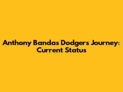 Anthony Banda's Dodgers Journey: Current Status