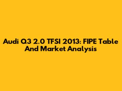 Audi Q3 2.0 TFSI 2013: FIPE Table And Market Analysis
