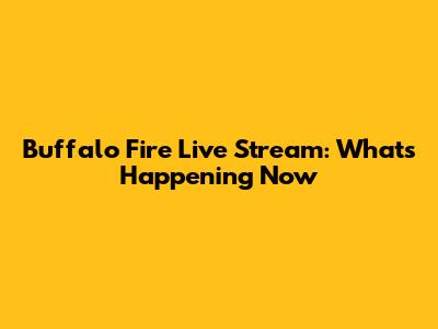 Buffalo Fire Live Stream: What's Happening Now
