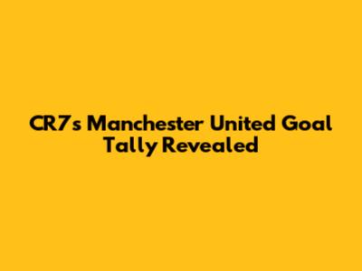 CR7's Manchester United Goal Tally Revealed