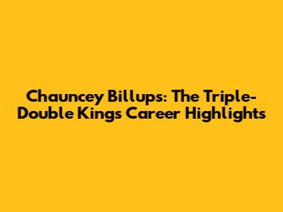 Chauncey Billups: The Triple-Double King's Career Highlights