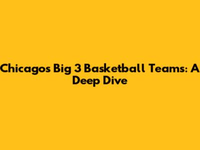 Chicago's Big 3 Basketball Teams: A Deep Dive