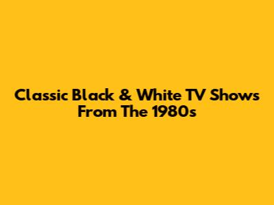 Classic Black & White TV Shows From The 1980s