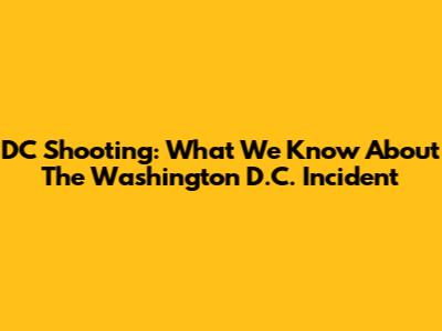 DC Shooting: What We Know About The Washington D.C. Incident