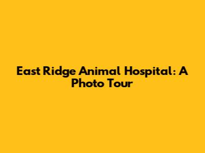 East Ridge Animal Hospital: A Photo Tour