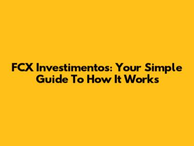 FCX Investimentos: Your Simple Guide To How It Works