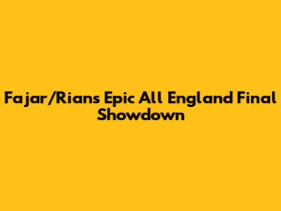 Fajar/Rian's Epic All England Final Showdown