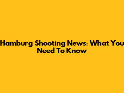 Hamburg Shooting News: What You Need To Know