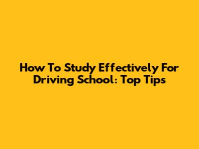 How To Study Effectively For Driving School: Top Tips