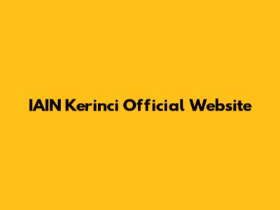 IAIN Kerinci Official Website