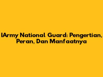 IArmy National Guard: Pengertian, Peran, Dan Manfaatnya