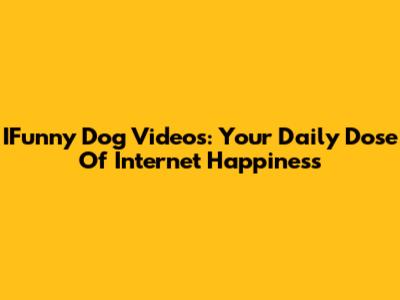 IFunny Dog Videos: Your Daily Dose Of Internet Happiness