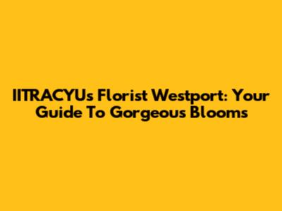 IITRACYU's Florist Westport: Your Guide To Gorgeous Blooms