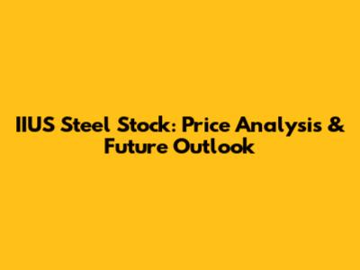 IIUS Steel Stock: Price Analysis & Future Outlook
