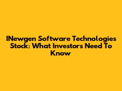 INewgen Software Technologies Stock: What Investors Need To Know