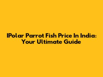 IPolar Parrot Fish Price In India: Your Ultimate Guide