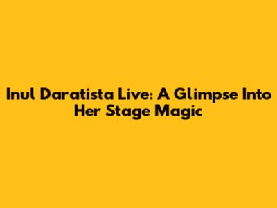 Inul Daratista Live: A Glimpse Into Her Stage Magic