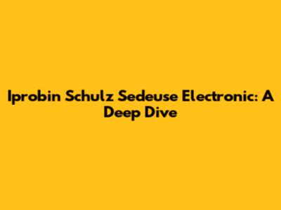 Iprobin Schulz Sedeuse Electronic: A Deep Dive