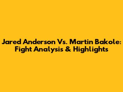 Jared Anderson Vs. Martin Bakole: Fight Analysis & Highlights