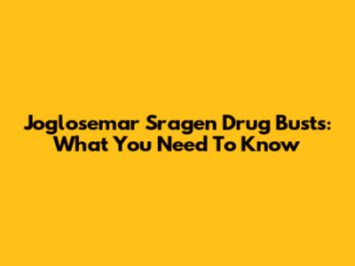 Joglosemar Sragen Drug Busts: What You Need To Know
