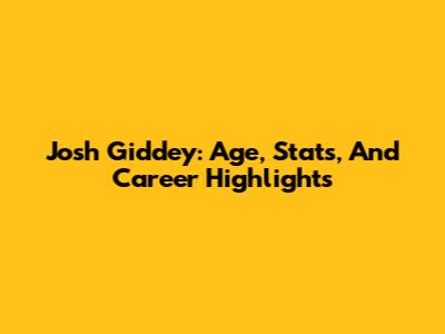 Josh Giddey: Age, Stats, And Career Highlights