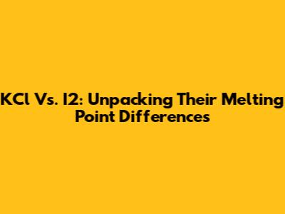 KCl Vs. I2: Unpacking Their Melting Point Differences