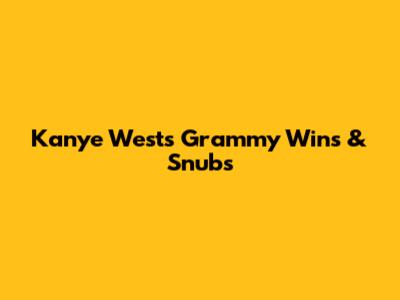 Kanye West's Grammy Wins & Snubs