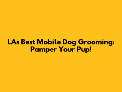 LA's Best Mobile Dog Grooming: Pamper Your Pup!