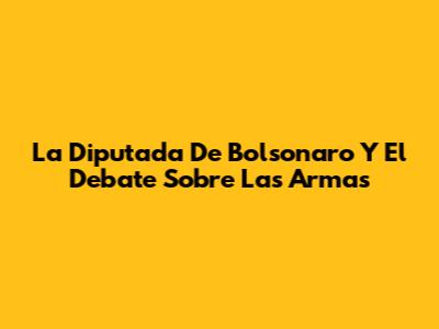 La Diputada De Bolsonaro Y El Debate Sobre Las Armas