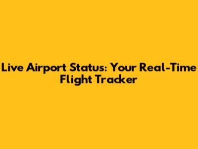 Live Airport Status: Your Real-Time Flight Tracker