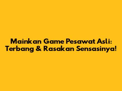 Mainkan Game Pesawat Asli: Terbang & Rasakan Sensasinya!