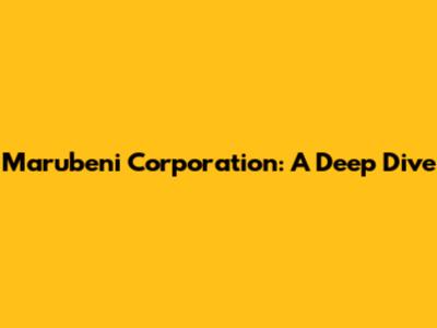 Marubeni Corporation: A Deep Dive