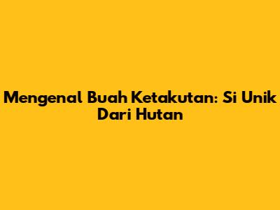 Mengenal Buah Ketakutan: Si Unik Dari Hutan