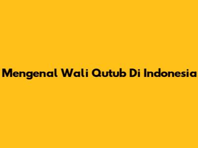 Mengenal Wali Qutub Di Indonesia