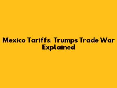Mexico Tariffs: Trump's Trade War Explained