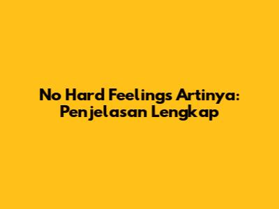 No Hard Feelings Artinya: Penjelasan Lengkap