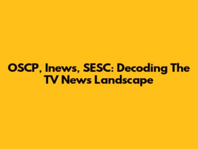 OSCP, Inews, SESC: Decoding The TV News Landscape
