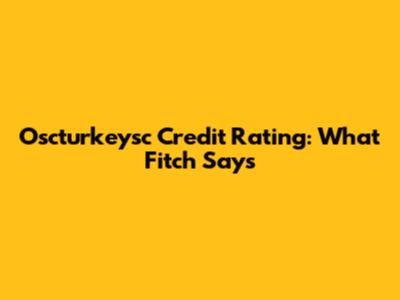 Oscturkeysc Credit Rating: What Fitch Says