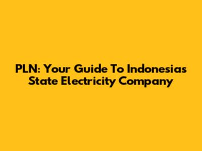 PLN: Your Guide To Indonesia's State Electricity Company