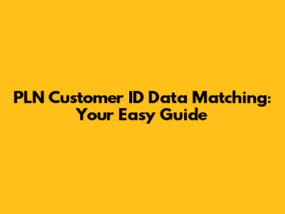 PLN Customer ID Data Matching: Your Easy Guide