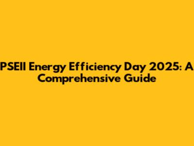 PSEII Energy Efficiency Day 2025: A Comprehensive Guide