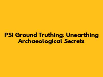 PSI Ground Truthing: Unearthing Archaeological Secrets
