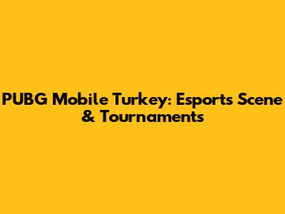 PUBG Mobile Turkey: Esports Scene & Tournaments