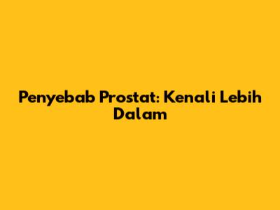 Penyebab Prostat: Kenali Lebih Dalam