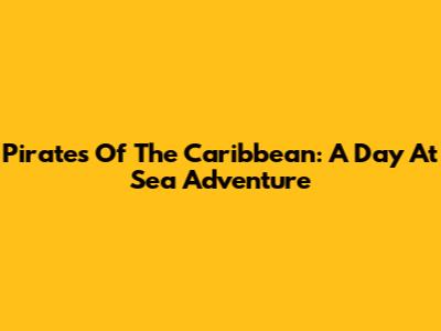 Pirates Of The Caribbean: A Day At Sea Adventure