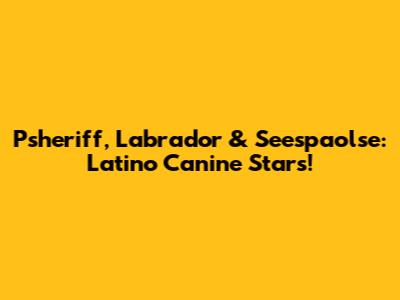 Psheriff, Labrador & Seespaolse: Latino Canine Stars!