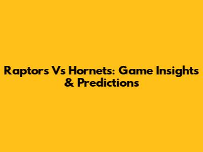 Raptors Vs Hornets: Game Insights & Predictions